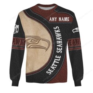 Customizable Seattle Seahawks Faux Leather Hoodie