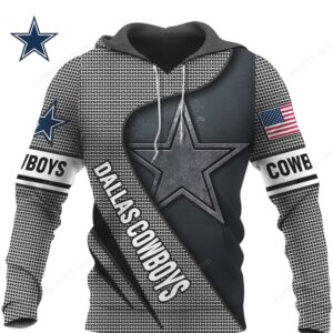 Dallas Cowboys Gear99 Black & Grey Houndstooth Hoodie Dallas Cowboys Gear99 Black & Grey Houndstooth Hoodie