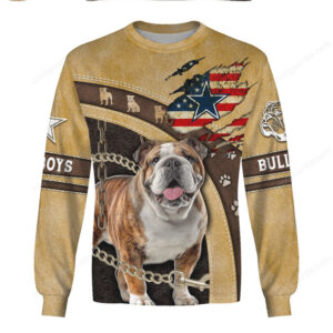 Dallas Cowboys Inspired Bulldog Graphic T Shirt