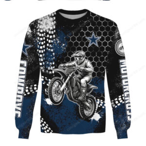 Dallas Cowboys Motocross, Dirt Bike Rider Graphic Hoddie