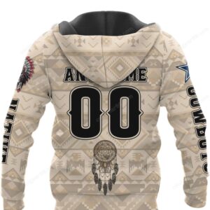 Dallas Cowboys Native American Headdress Skull Graphic Hoodie