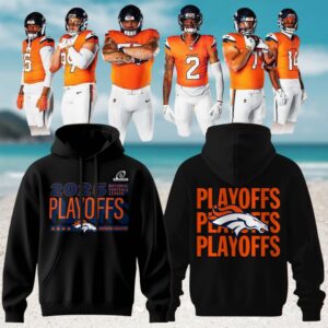 Denver Broncos 2025 Playoffs Black Hoodie Denver Broncos 2025 Playoffs Black Hoodie