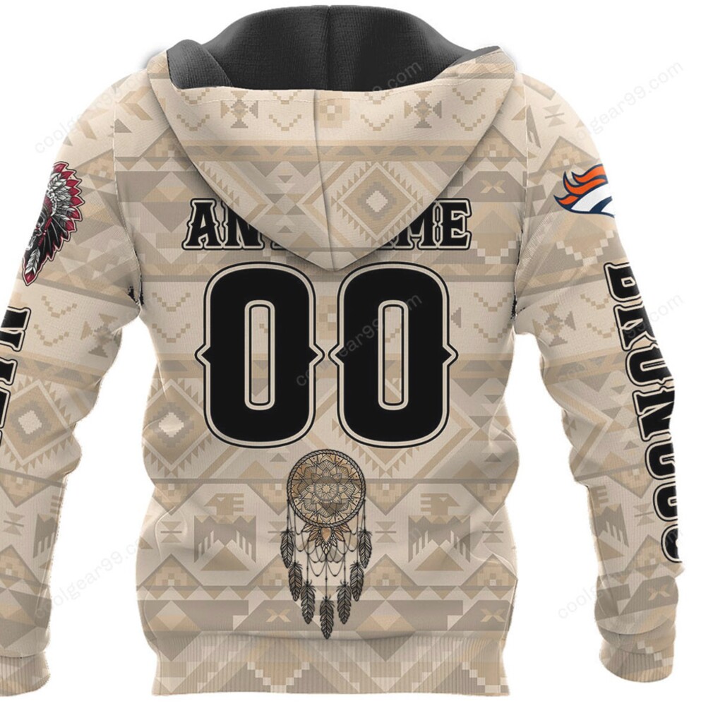 Denver Broncos Native American Skull Headdress Apparel Hoodie Denver Broncos Native American Skull Headdress Apparel Hoodie