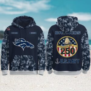 Denver Broncos Navy 250th Celebration Night Game Hoodie Denver Broncos Navy 250th Celebration Night Game Hoodie