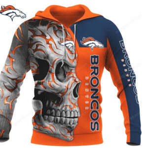 Denver Broncos Skull Graphic Performance Hoodie Denver Broncos Skull Graphic Performance Hoodie