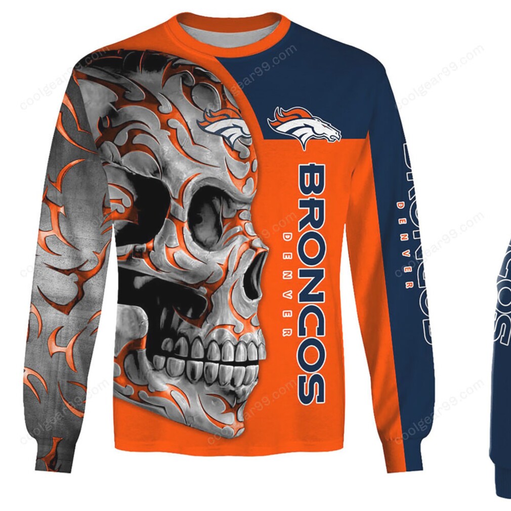 Denver Broncos Skull Graphic Performance Hoodie Denver Broncos Skull Graphic Performance Hoodie