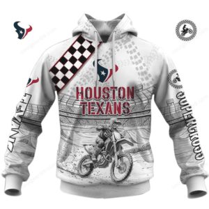 Houston Texans Supercross Dirt Bike NFL Flag Hoodie