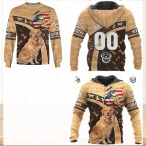 Golden Retriever & Minnesota Vikings Fan 3D Print Hoodie