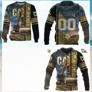 Heavy Duty Excavator Vikings Hoodie Heavy Duty Excavator Vikings Hoodie