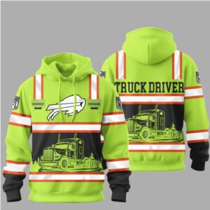 High Visibility Truck Driver Hoodie with Buffalo Bills Logo