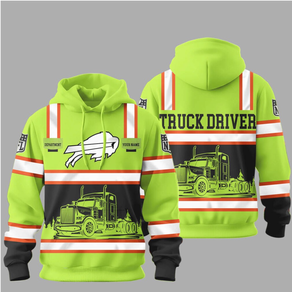 High Visibility Truck Driver Hoodie with Buffalo Bills Logo High Visibility Truck Driver Hoodie with Buffalo Bills Logo