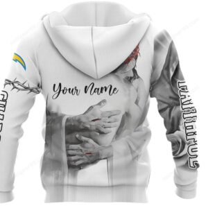 Jesus Themed Los Angeles Chargers Fan Collection Hoodie Jesus Themed Los Angeles Chargers Fan Collection Hoodie