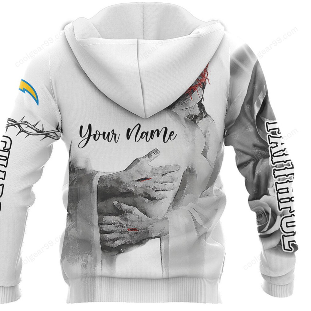 Jesus Themed Los Angeles Chargers Fan Collection Hoodie Jesus Themed Los Angeles Chargers Fan Collection Hoodie