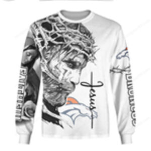 Jesus with Crown of Thorns Denver Broncos hoodie Jesus with Crown of Thorns Denver Broncos hoodie