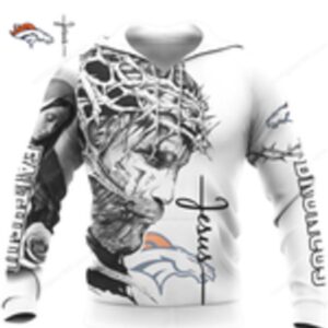 Jesus with Crown of Thorns Denver Broncos hoodie