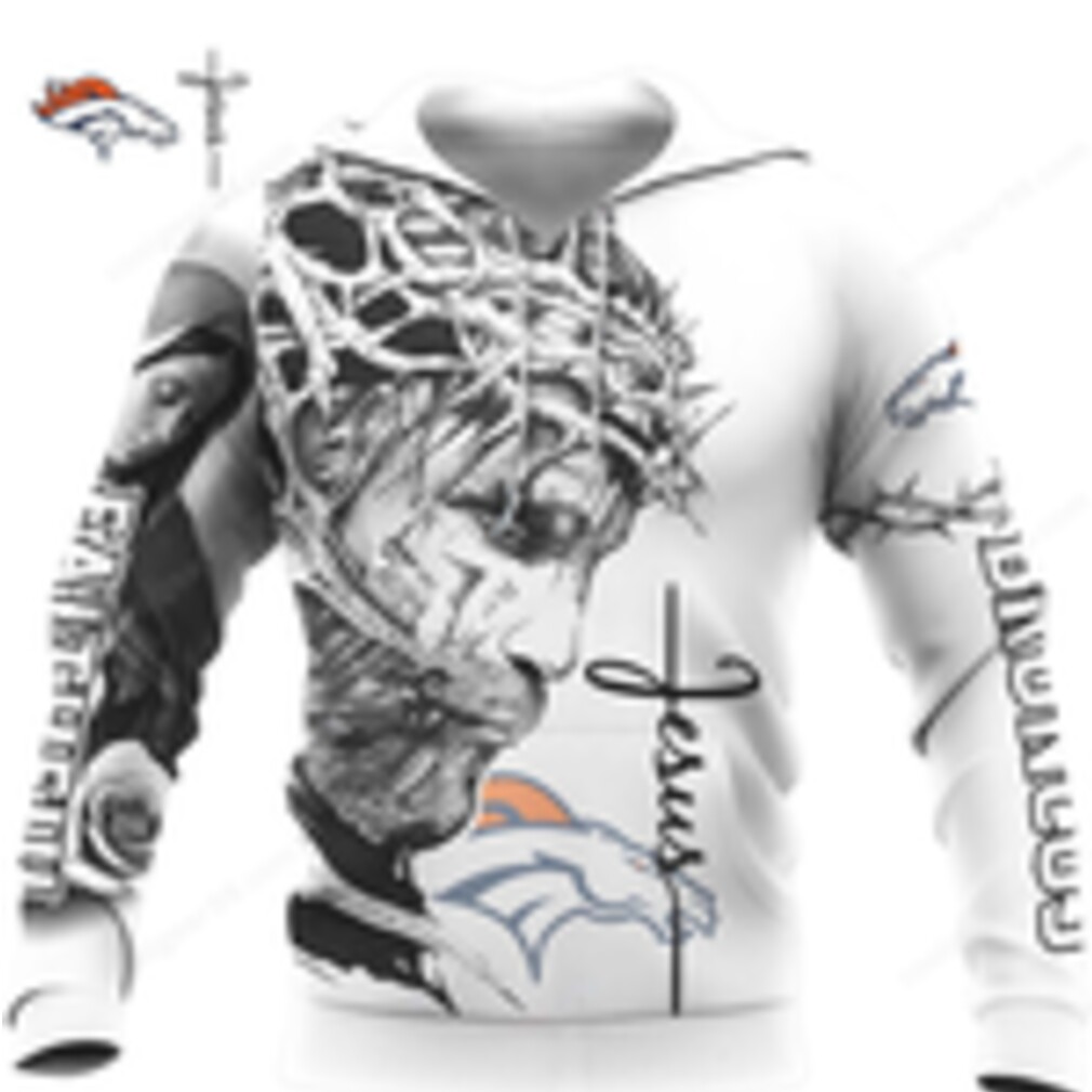 Jesus with Crown of Thorns Denver Broncos hoodie Jesus with Crown of Thorns Denver Broncos hoodie