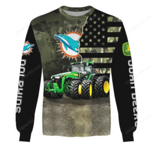 John Deere & Miami Dolphins American Flag Camouflage Apparel John Deere & Miami Dolphins American Flag Camouflage Apparel