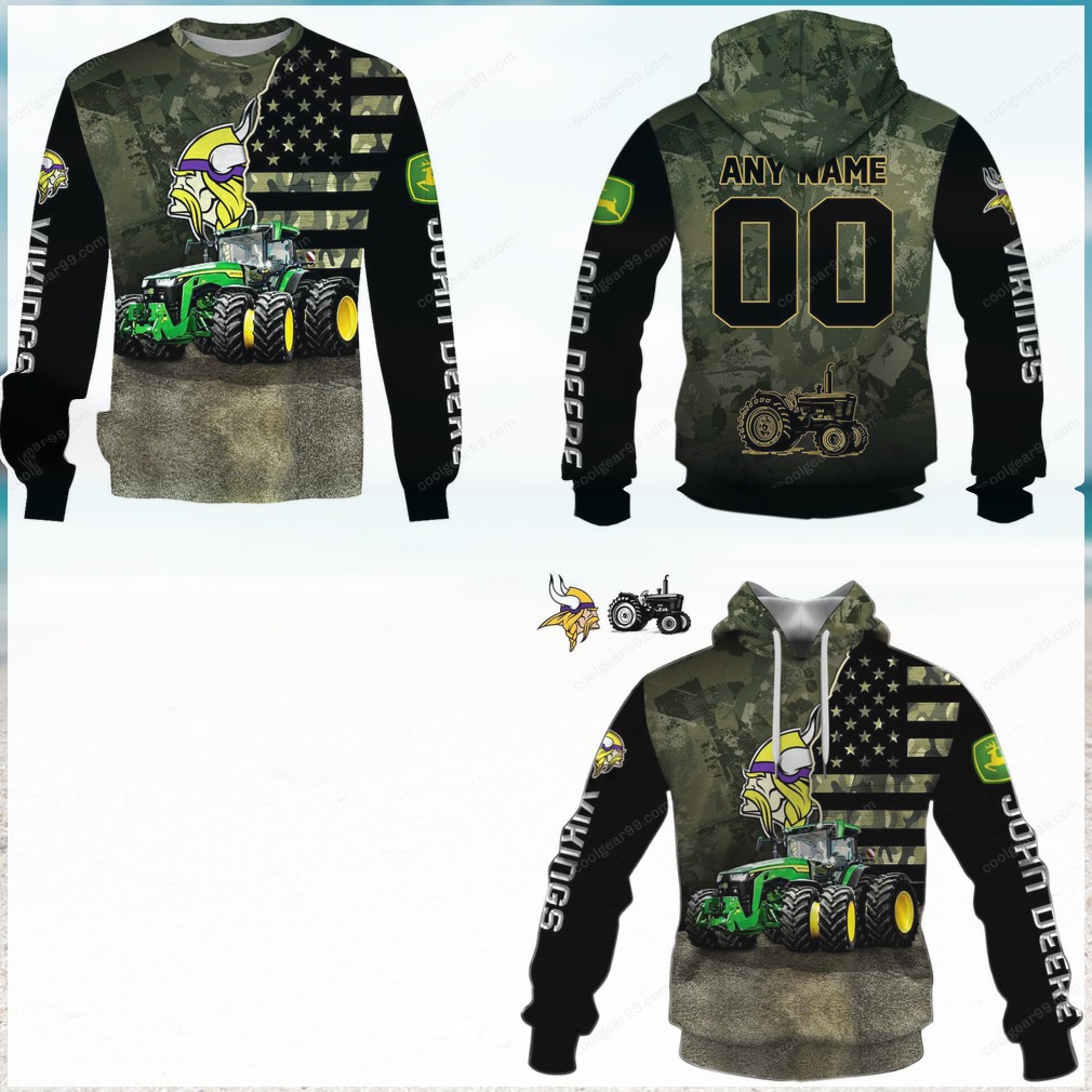 John Deere Minnesota Vikings Camo Apparel Collection Hoodie John Deere Minnesota Vikings Camo Apparel Collection Hoodie