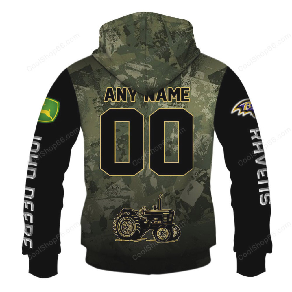 John Deere Tractor Baltimore Ravens American Flag Camouflage Hoodie John Deere Tractor Baltimore Ravens American Flag Camouflage Hoodie