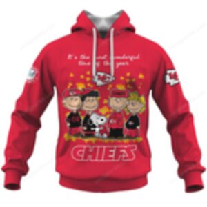 Kansas City Chiefs Peanuts Most Wonderful Time of the Year Red Hoodie Kansas City Chiefs Peanuts Most Wonderful Time of the Year Red Hoodie