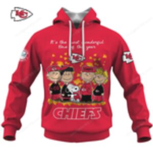 Kansas City Chiefs Peanuts Most Wonderful Time of the Year Red Hoodie