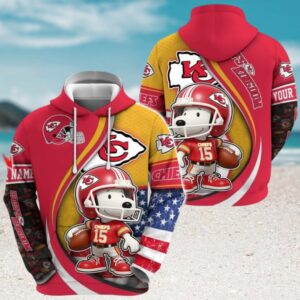 Kansas City Chiefs Snoopy Cartoon Full Print Hoodie Kansas City Chiefs Snoopy Cartoon Full Print Hoodie