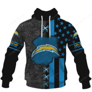 LA Chargers American Flag Themed Performance Hoodie