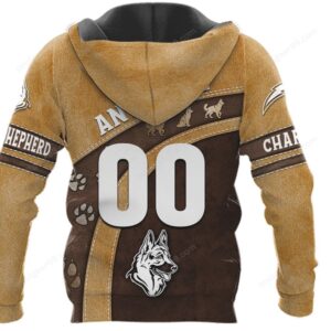 LA Chargers Inspired German Shepherd Dog Apparel Hoodie LA Chargers Inspired German Shepherd Dog Apparel Hoodie
