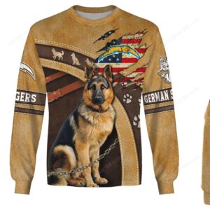 LA Chargers Inspired German Shepherd Dog Apparel Hoodie