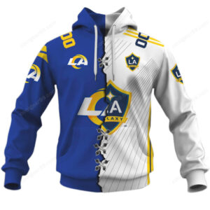 LA Galaxy Split Design Long Sleeve T Shirt & Hoodie Custom Name & Number 00 Apparel LA Galaxy Split Design Long Sleeve T Shirt & Hoodie Custom Name & Number 00 Apparel