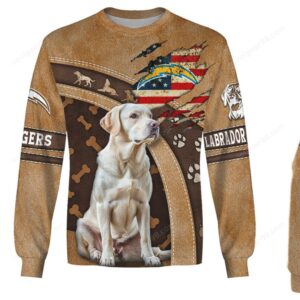 Labrador Retriever Chargers Hunting Camo 3D Print Apparel Hoodie