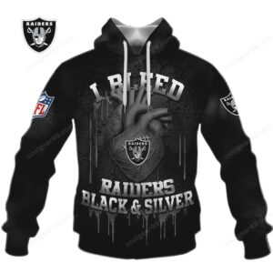 Las Vegas Raiders Bleed Heart NFL Hoodie