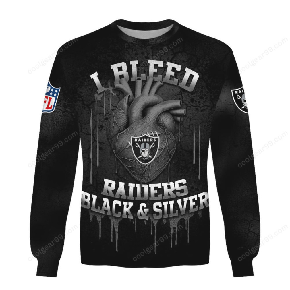 Las Vegas Raiders Bleed Heart NFL Hoodie Las Vegas Raiders Bleed Heart NFL Hoodie