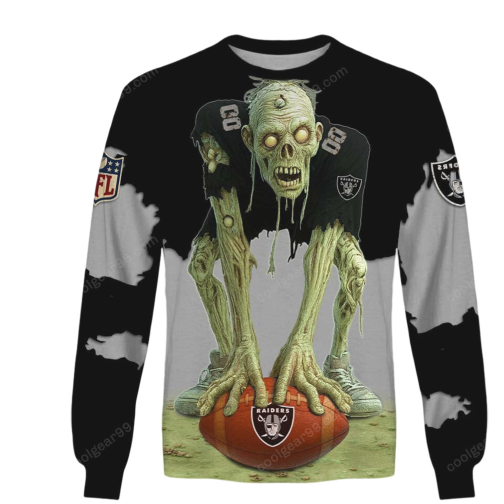 Las Vegas Raiders Zombie HLW Design NFL Shirt Las Vegas Raiders Zombie HLW Design NFL Shirt