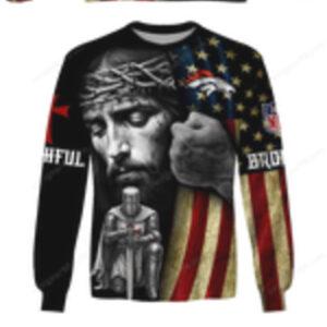 Let Your Faith Be Bigger Than Your Fear Denver Broncos Jesus Knight Apparel Hoodie Let Your Faith Be Bigger Than Your Fear Denver Broncos Jesus Knight Apparel Hoodie