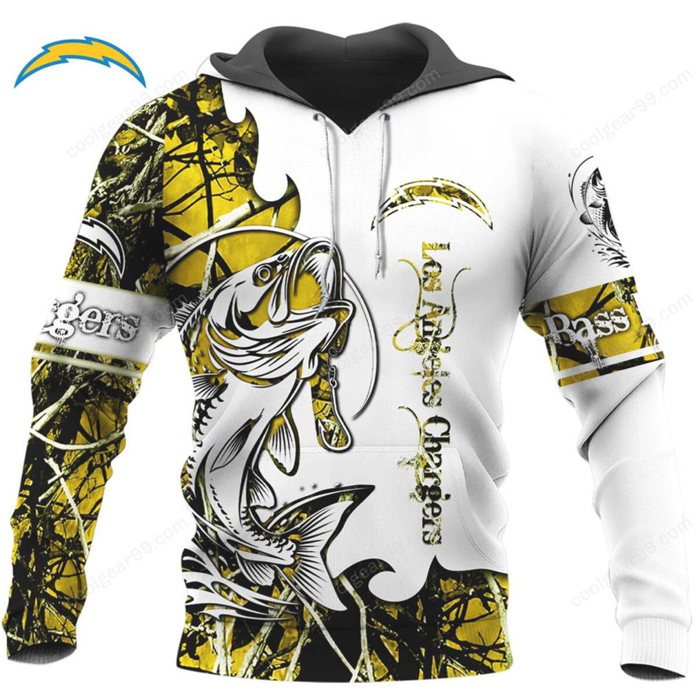 Los Angeles Chargers Bass Fishing Camo Hoodie & Long Sleeve T Shirt Los Angeles Chargers Bass Fishing Camo Hoodie & Long Sleeve T Shirt