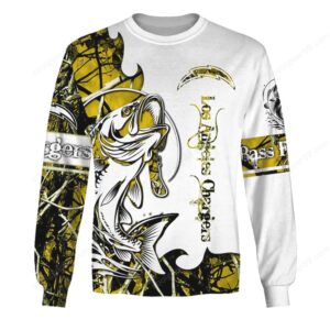Los Angeles Chargers Bass Fishing Camo Hoodie & Long Sleeve T Shirt