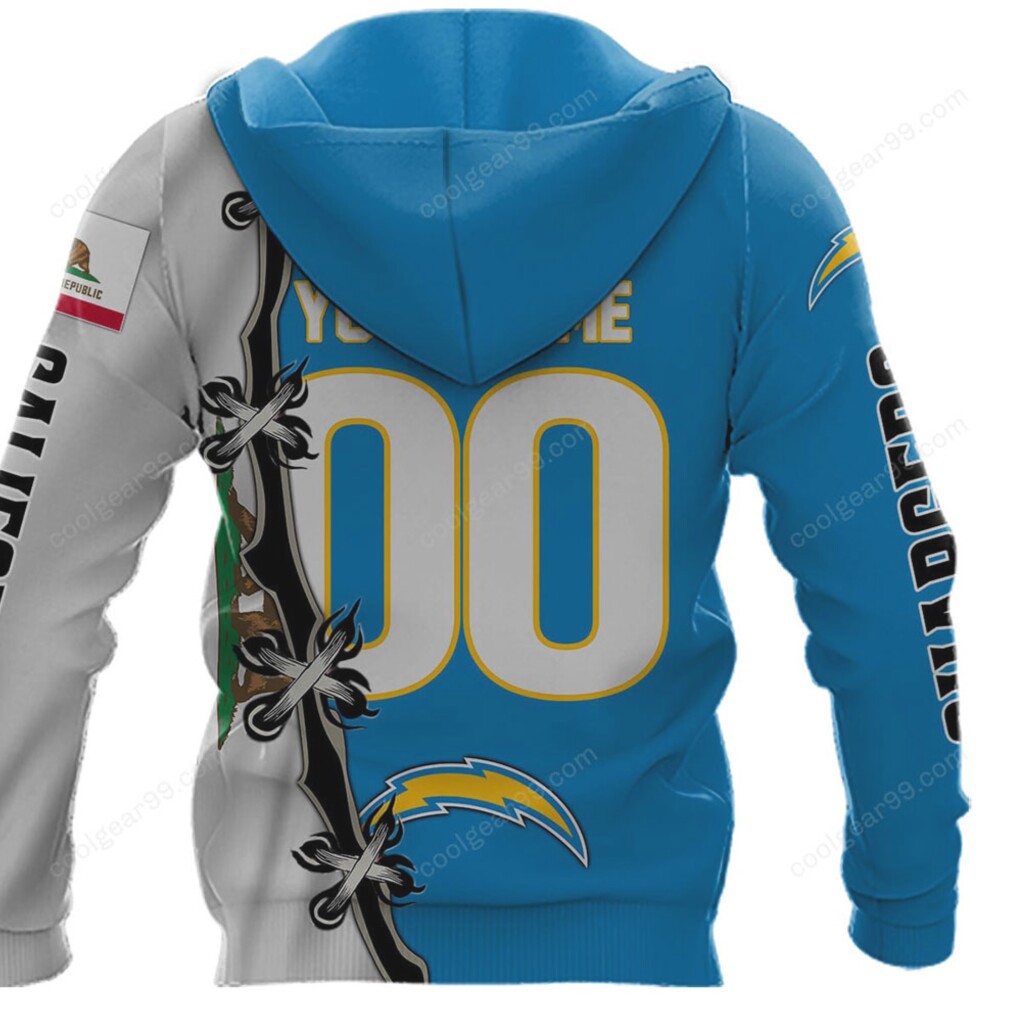 Los Angeles Chargers Bolt Bear Dynamic Fan Collection Hoodie Los Angeles Chargers Bolt Bear Dynamic Fan Collection Hoodie