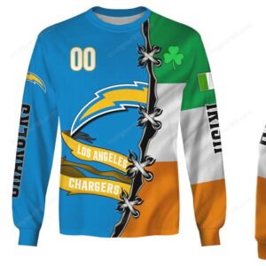 Los Angeles Chargers Irish Heritage Split Design Apparel Hoodie