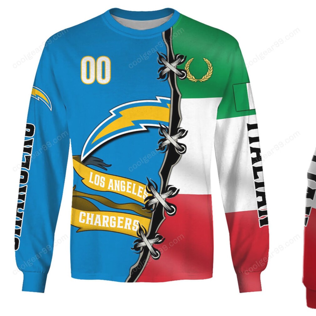 Los Angeles Chargers Italian Heritage Hybrid Hoodie Los Angeles Chargers Italian Heritage Hybrid Hoodie