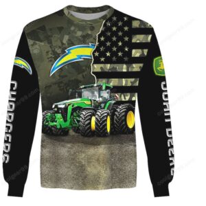 Los Angeles Chargers John Deere Patriotic Camo Apparel Hoodie