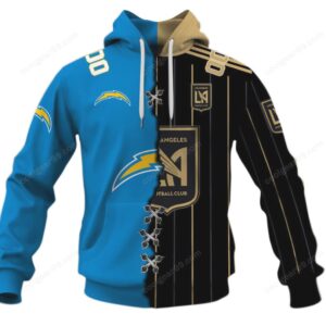 Los Angeles Chargers LAFC Split Design Hoodie Los Angeles Chargers LAFC Split Design Hoodie
