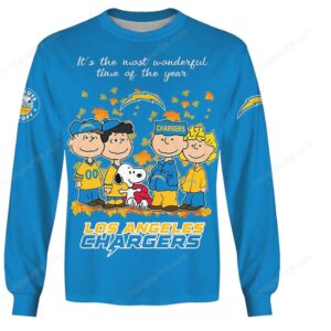 Los Angeles Chargers Peanuts Most Wonderful Time Hoodie