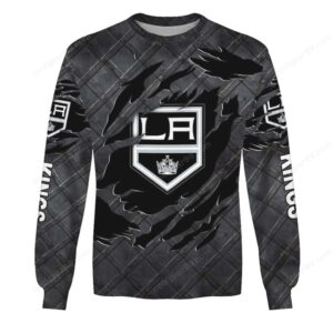Los Angeles Kings NHL Distressed Logo Black Long Sleeve T Shirt