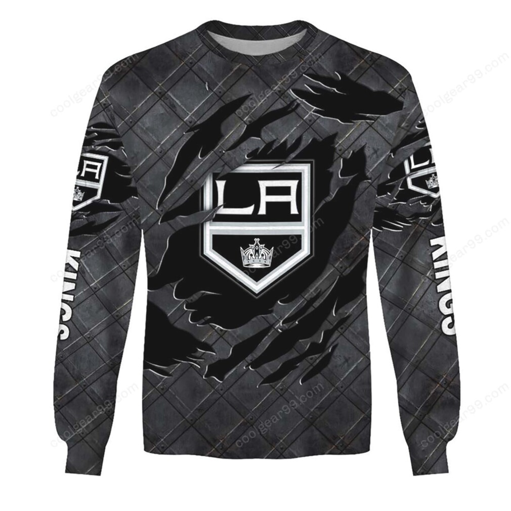 Los Angeles Kings NHL Distressed Logo Black Long Sleeve T Shirt Los Angeles Kings NHL Distressed Logo Black Long Sleeve T Shirt
