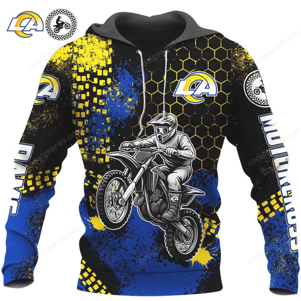Los Angeles Rams Dirt Bike Racing T Shirt & Hoodie Los Angeles Rams Dirt Bike Racing T Shirt & Hoodie