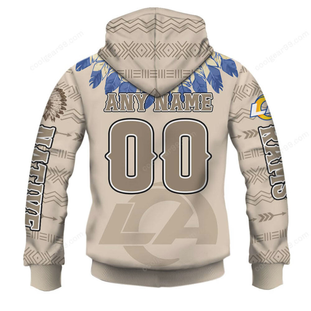 Los Angeles Rams Native American Headdress Hoodie & T Shirt Los Angeles Rams Native American Headdress Hoodie & T Shirt