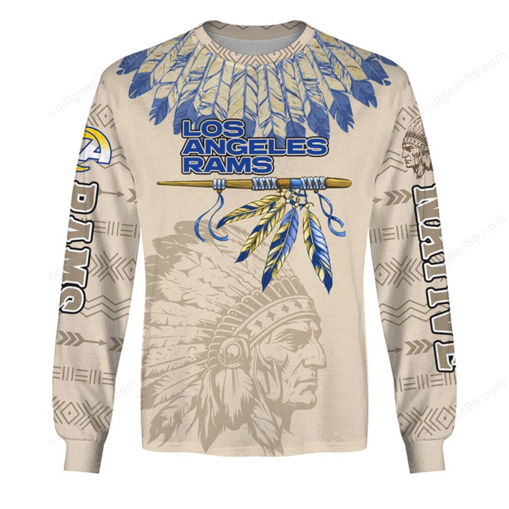Los Angeles Rams Native American Headdress Hoodie & T Shirt Los Angeles Rams Native American Headdress Hoodie & T Shirt