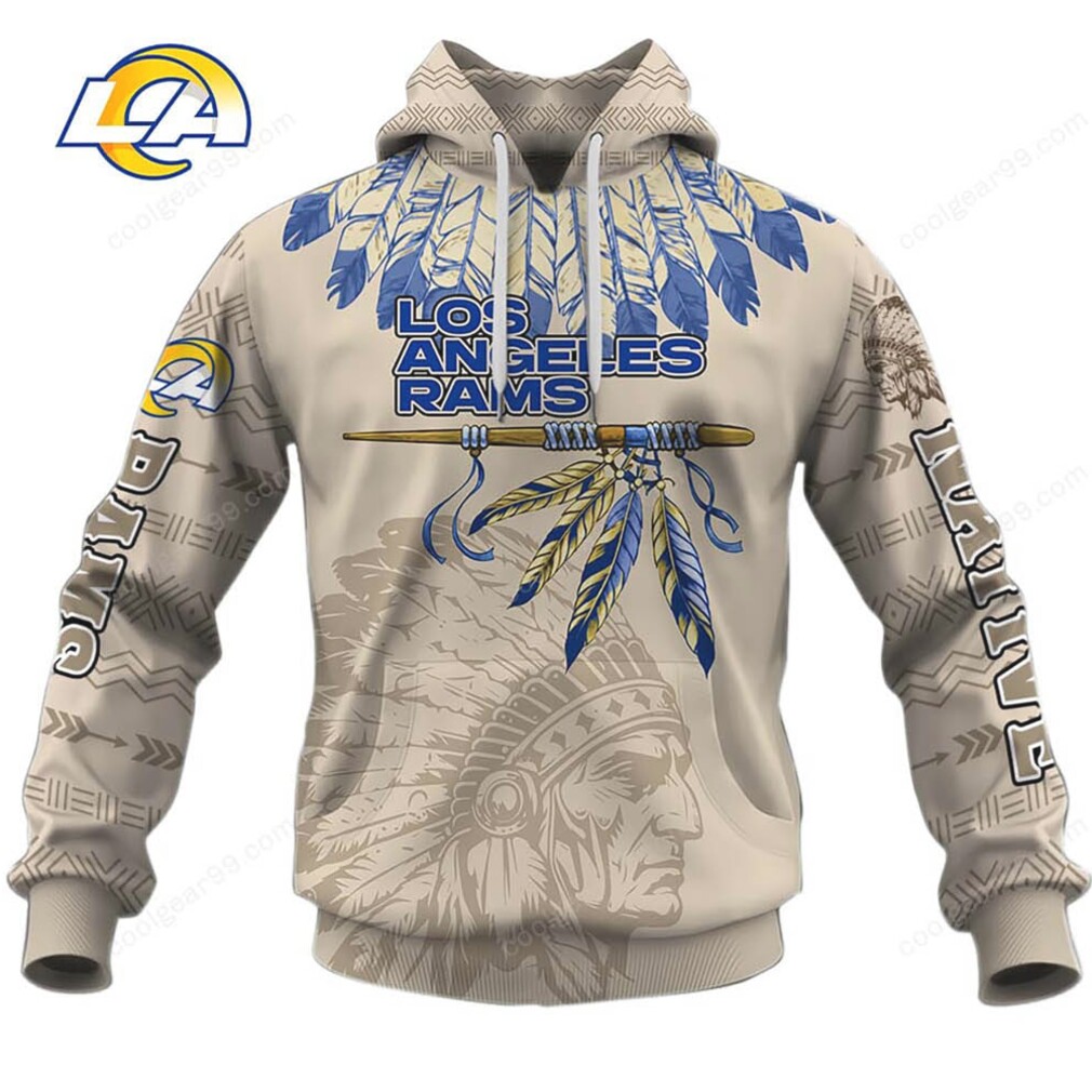 Los Angeles Rams Native American Headdress Hoodie & T Shirt Los Angeles Rams Native American Headdress Hoodie & T Shirt