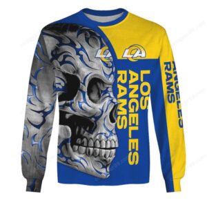 Los Angeles Rams Skull Graphic NFL T Shirt & Hoodie Apparel